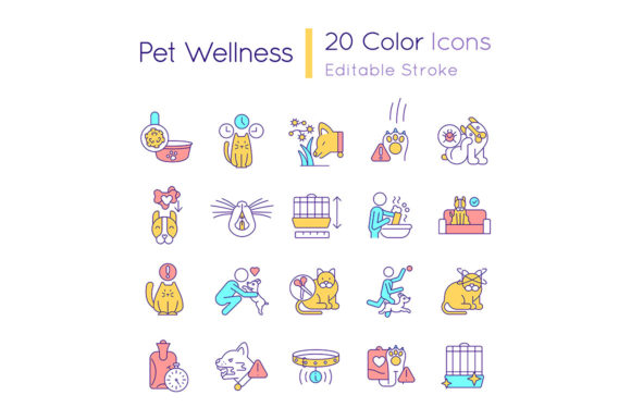 The Power of Visual Communication: Unpacking the Pet Wellness RGB Color Icons Set
